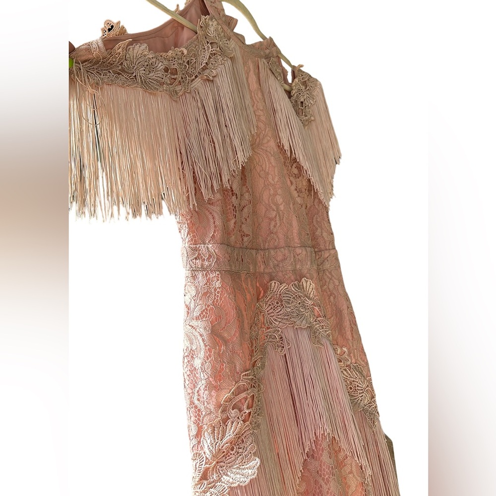 Blush off shoulder dress